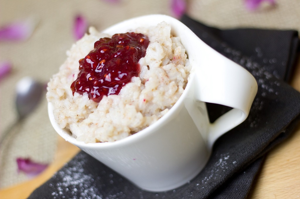 rice with milk pudding on a cup