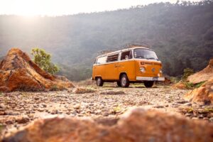 classic van in a road trip around Spain for 2 weeks