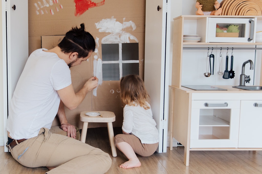 Family painting together during Quarantine