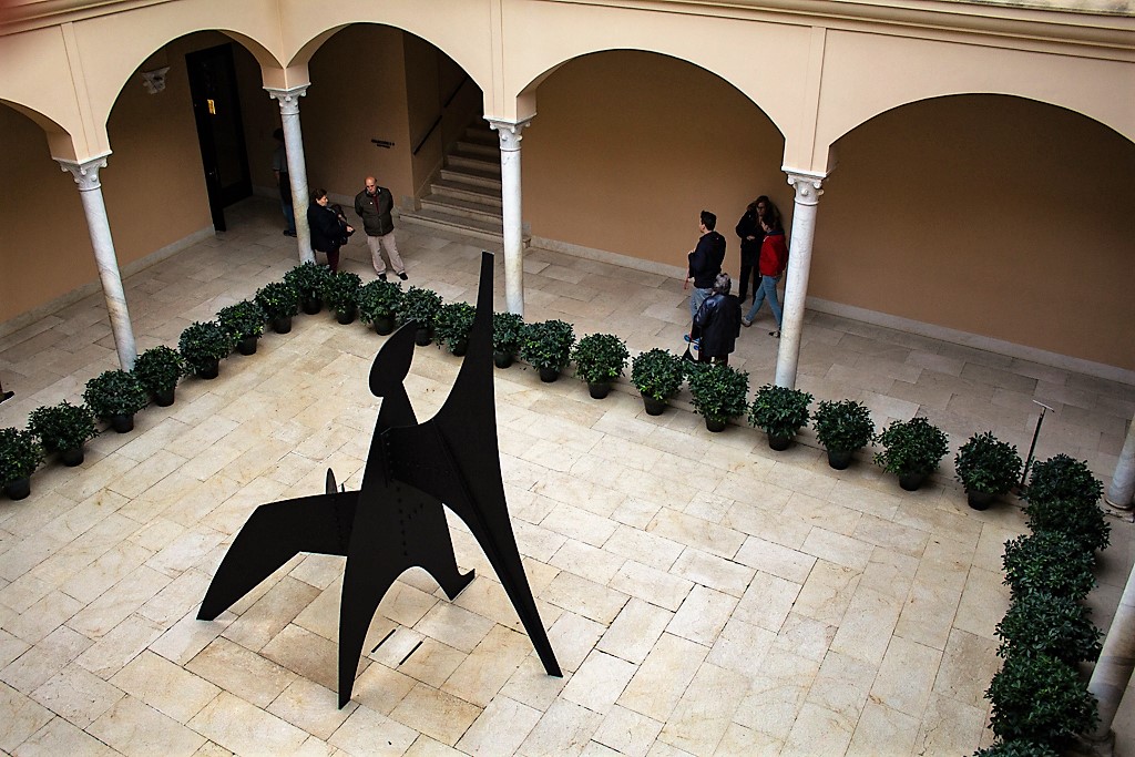 Picasso art in the courtyard