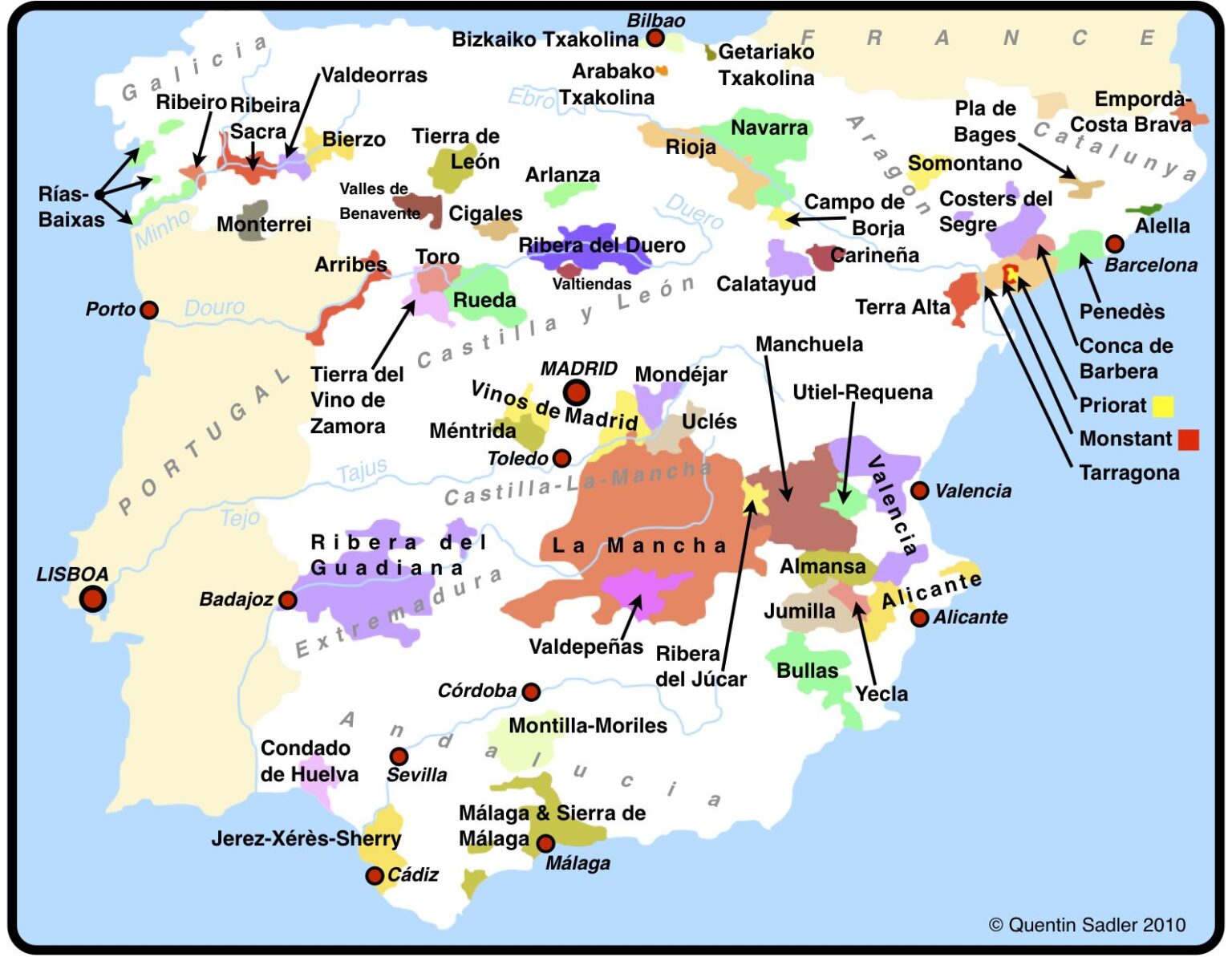 spanish wine maps