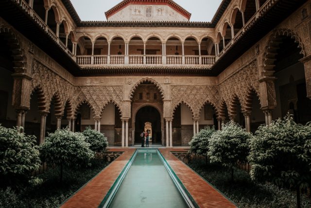 seville alcazar courtyard during Oh My Good Guide tours