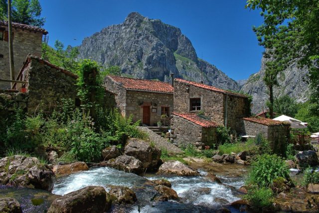 Traditional mountain village in Asturias