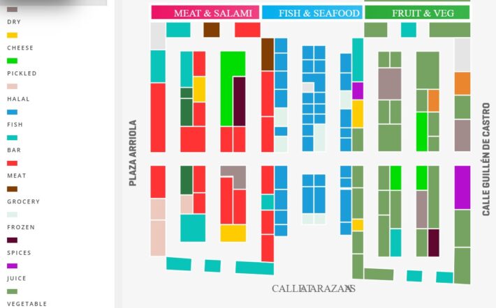 map of the atarazanas food market in malaga