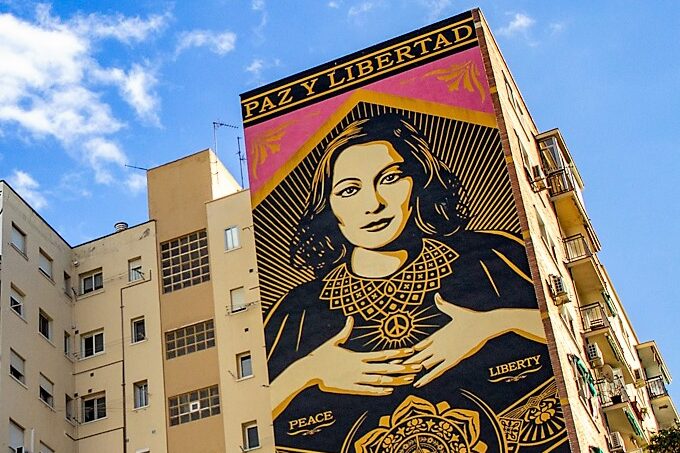 obey street art in malaga