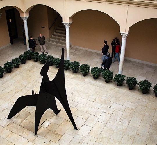 Picasso art in the courtyard