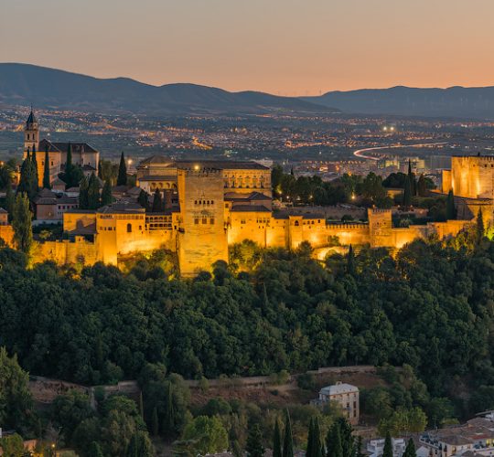 Granada Alhambra night view