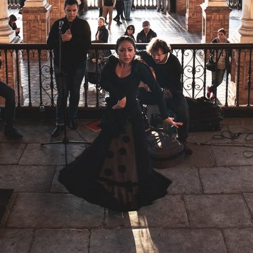 Woman dancing flamenco in Granada