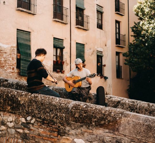 People sitting in Granada streets